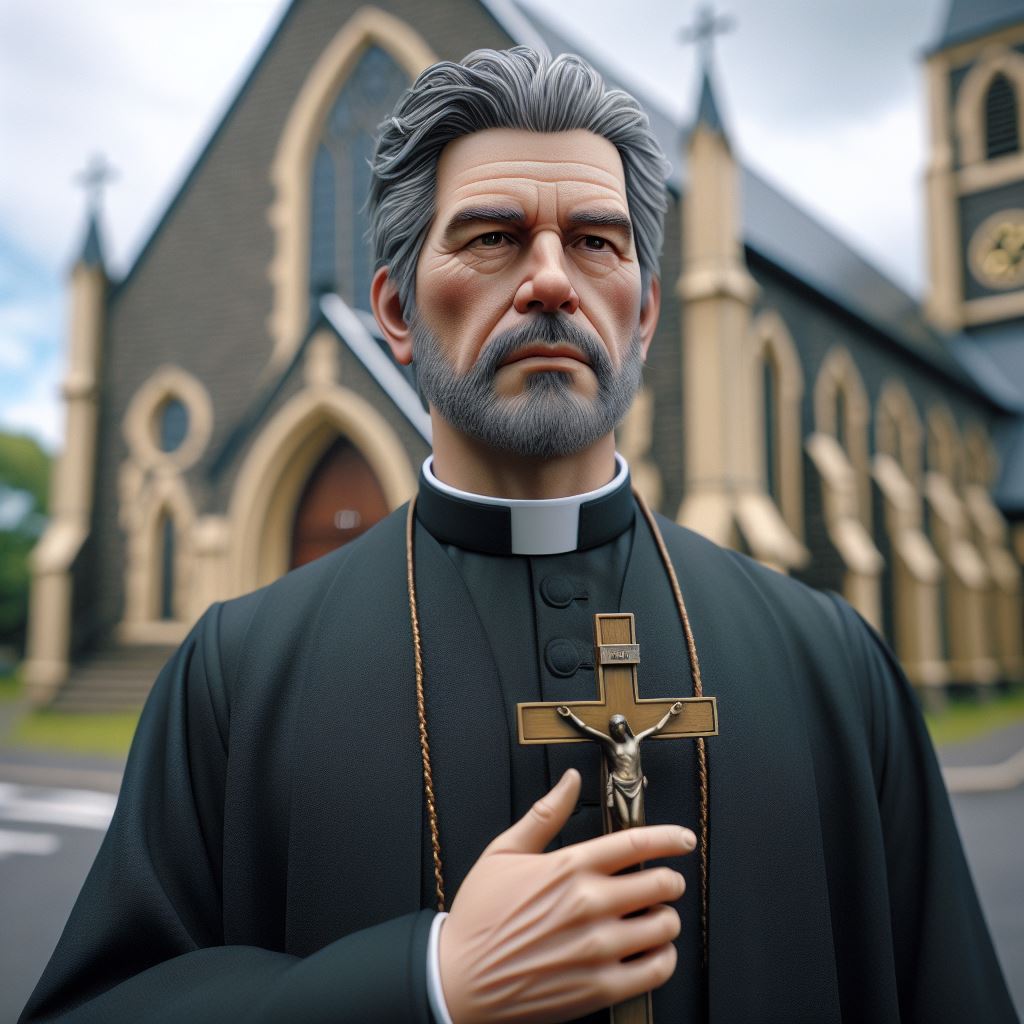 realistic photo of a priest