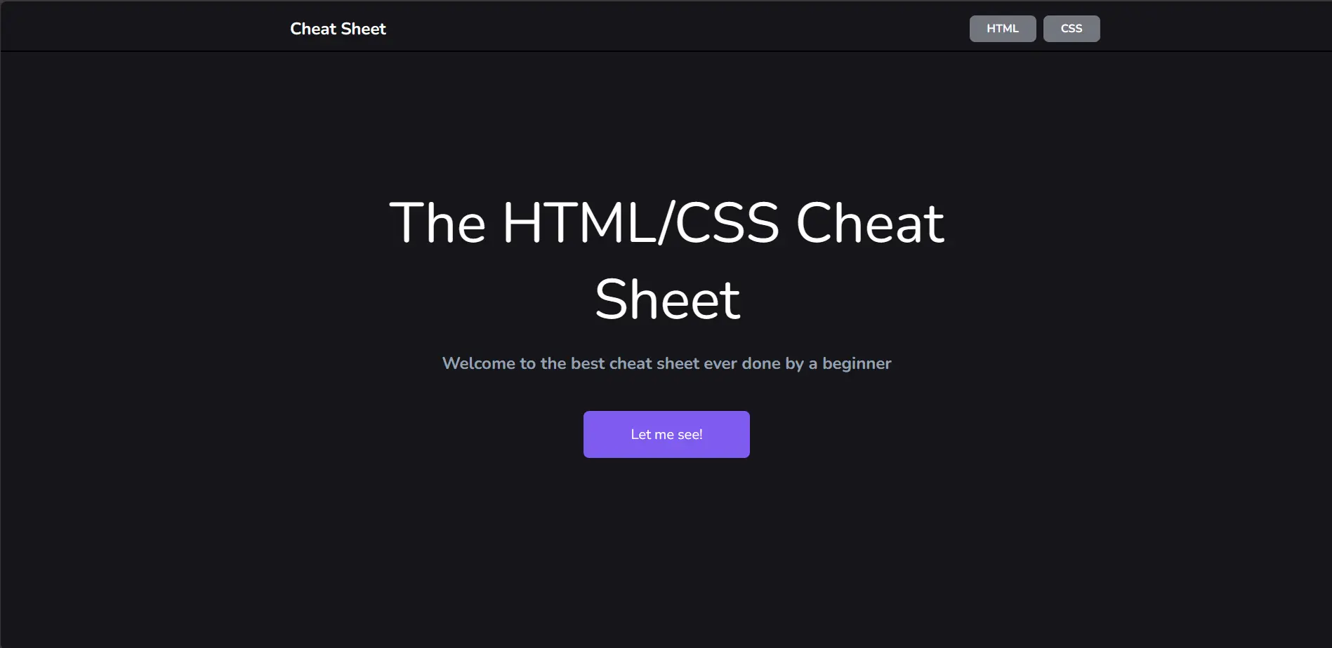 Landing page of project