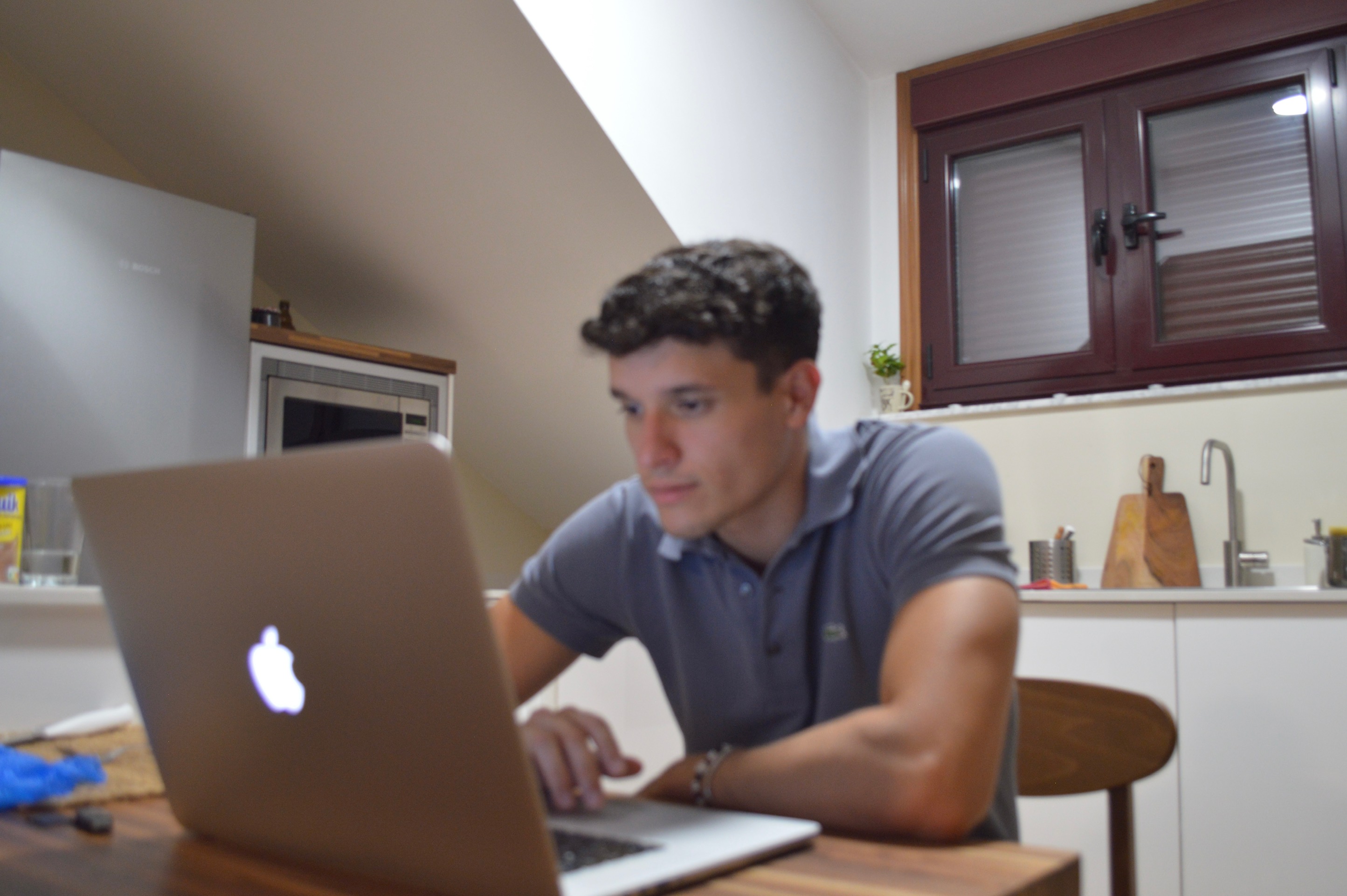 Me in front of a laptop working